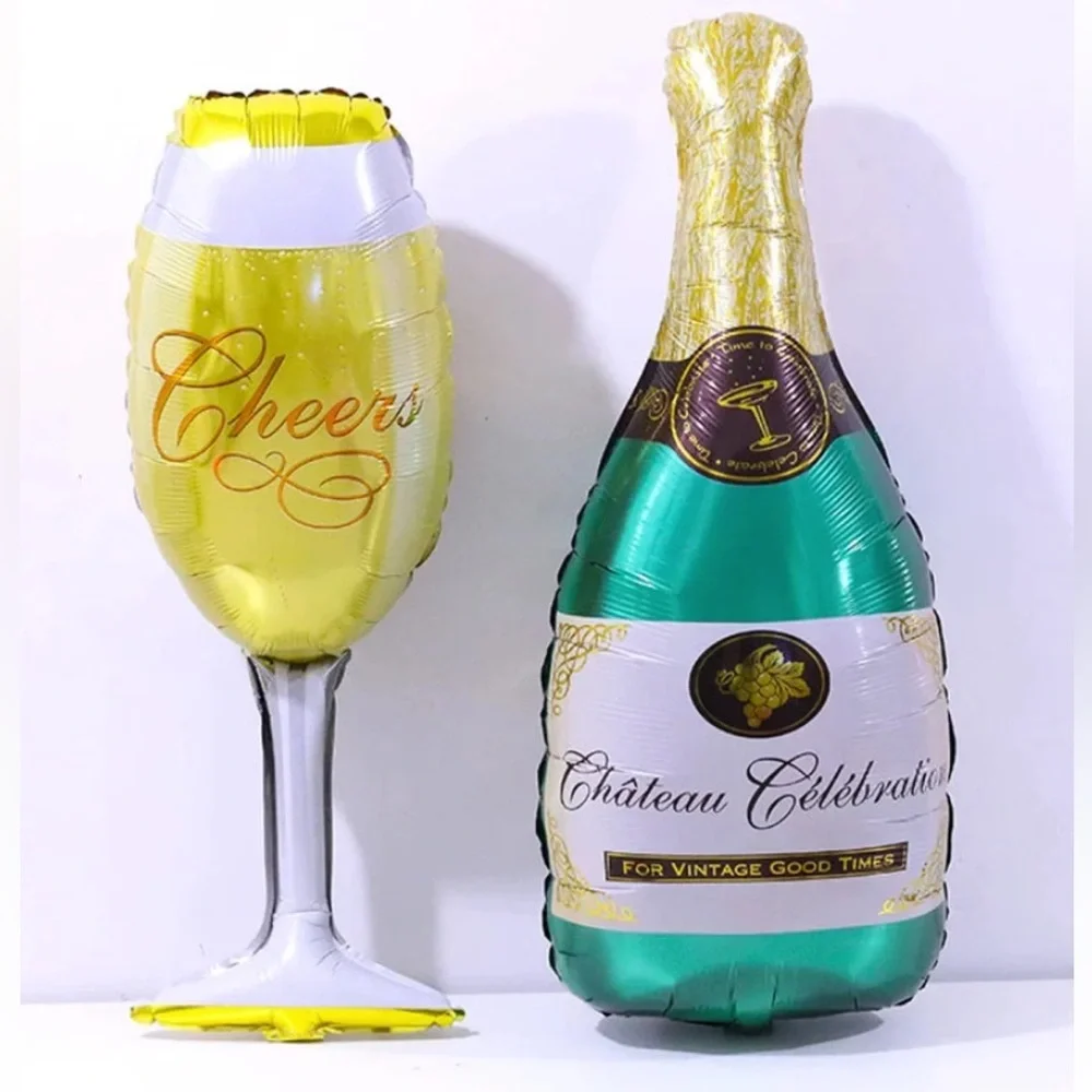 EXTRA LARGE Mylar Cheers Champagne Glass Balloon - Dark
